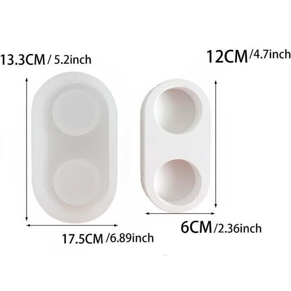 Tealight Candle Holder Resin Molds, 2 Hole Tea Light Candle Holder Silicone - Picture 2 of 5